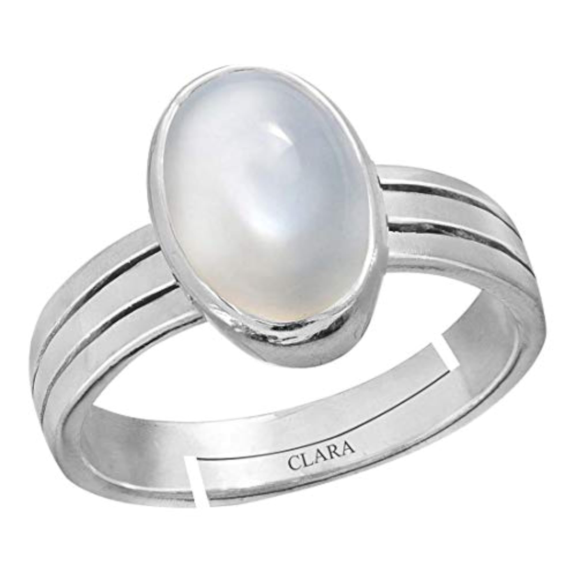 Women's Moonstone Silver Adjustable Ring, Elegant Gift